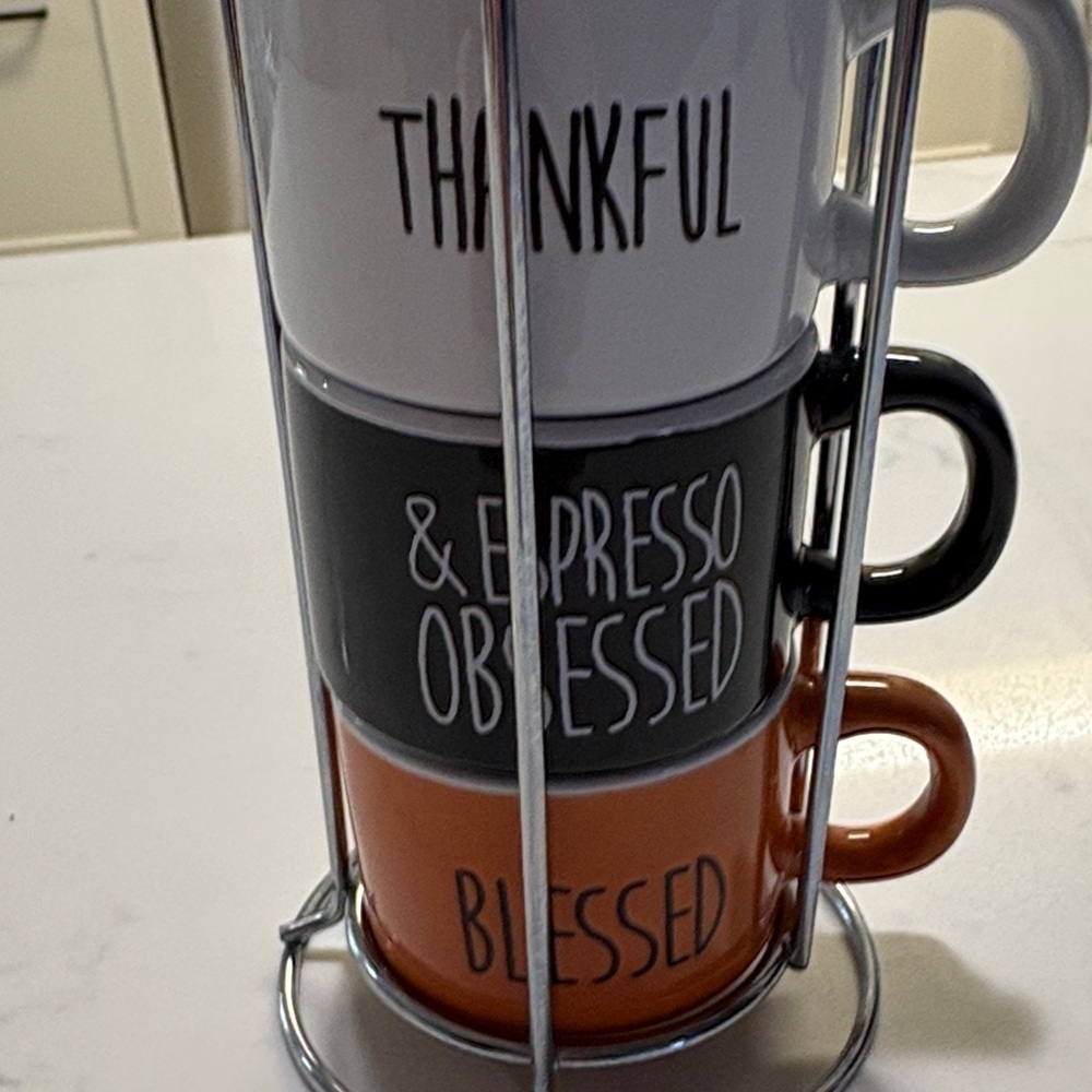 Stackable Espresso Mug Set with Stand … - Picture 3 of 4